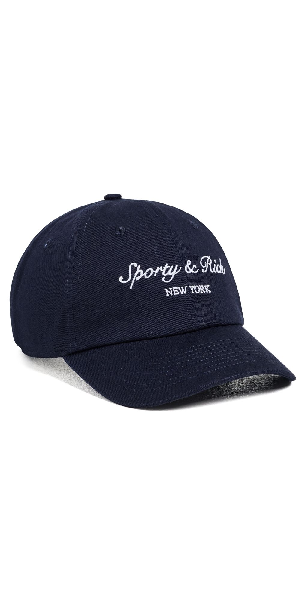 Sporty & Rich Syracuse New York Baseball Cap Dark Navy White One Size