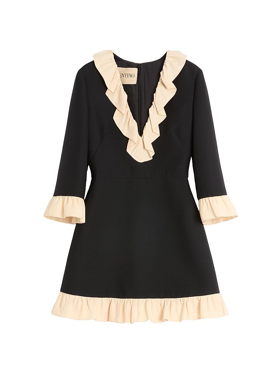 Women's Crepe Couture Short Dress - Black Multi - Size 0