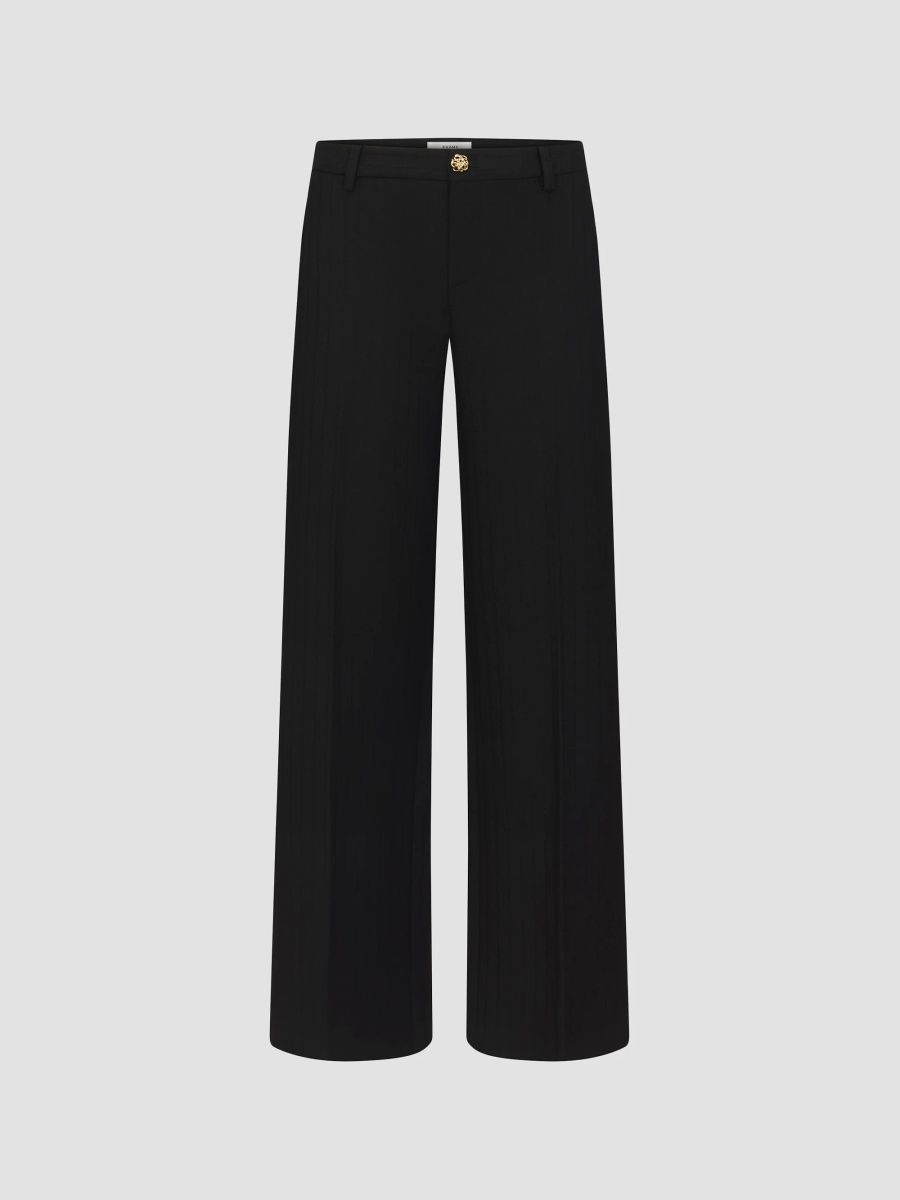 FRAME Women's The Wool Trousers - Black Shadow Stripe - Size 14