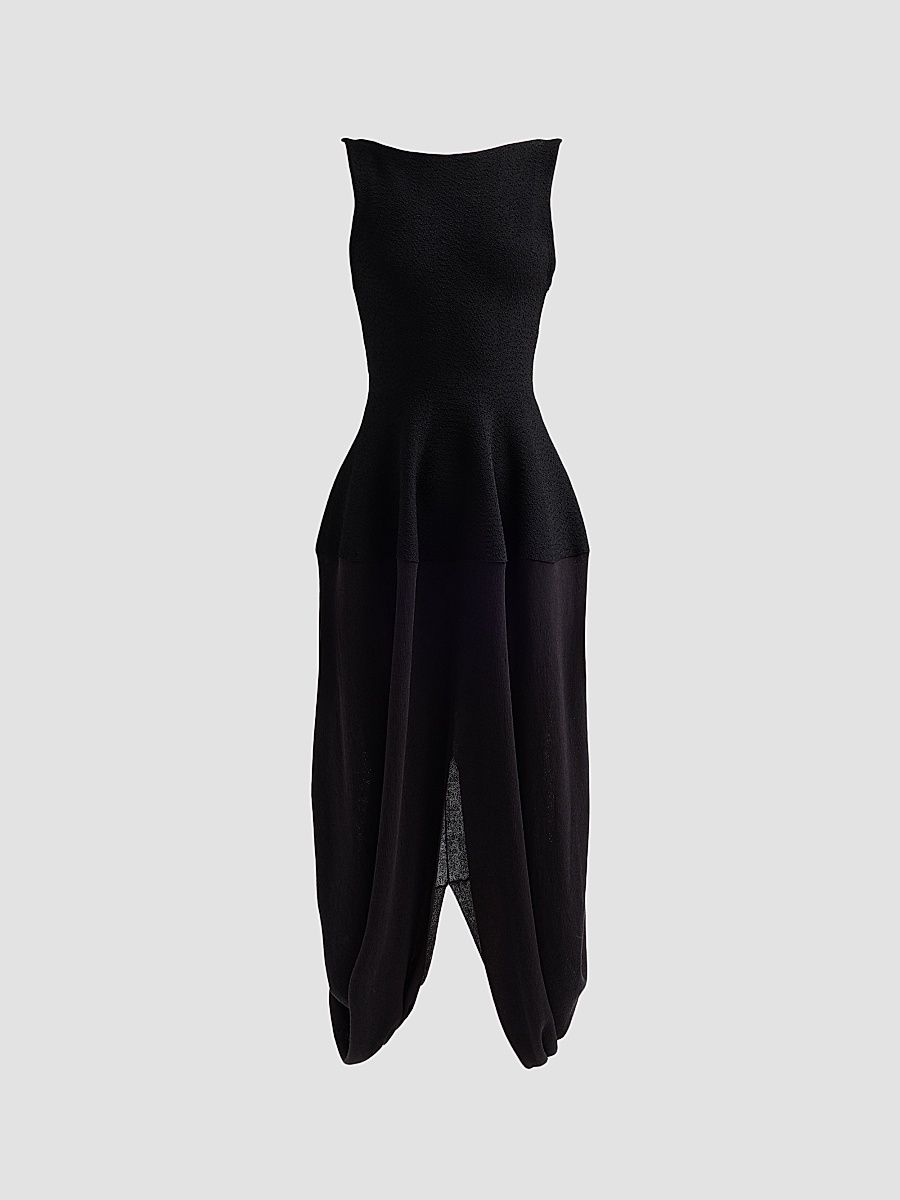 Proenza Schouler Women's Sukki Draped Petal-Skirt Dress - Black - Size Large