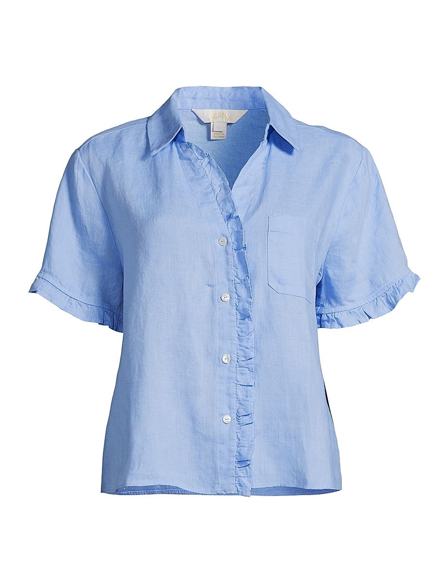 Women's Carden Ruffle Top - Jacaranda Blue - Size XL