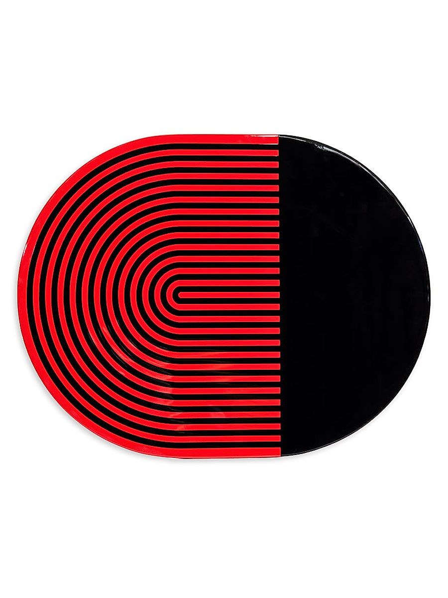 Stripes & Solids Lacquer Placemats, Set of 2 - Red