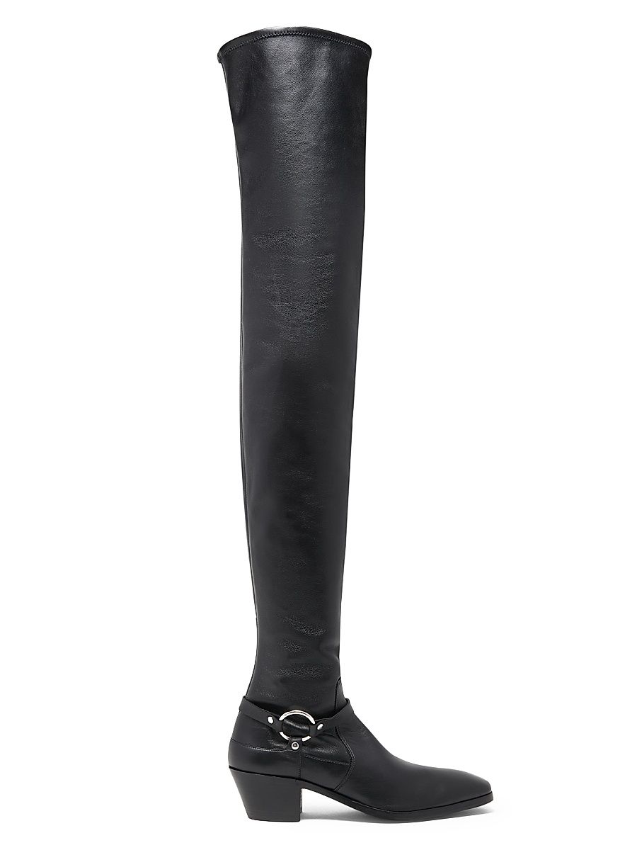 Women's 45MM Leather Over-The-Knee Boots - Black - Size 7.5