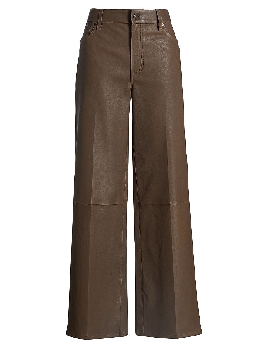 Women's Le Slim Palazzo Leather Pants - Cork - Size 30