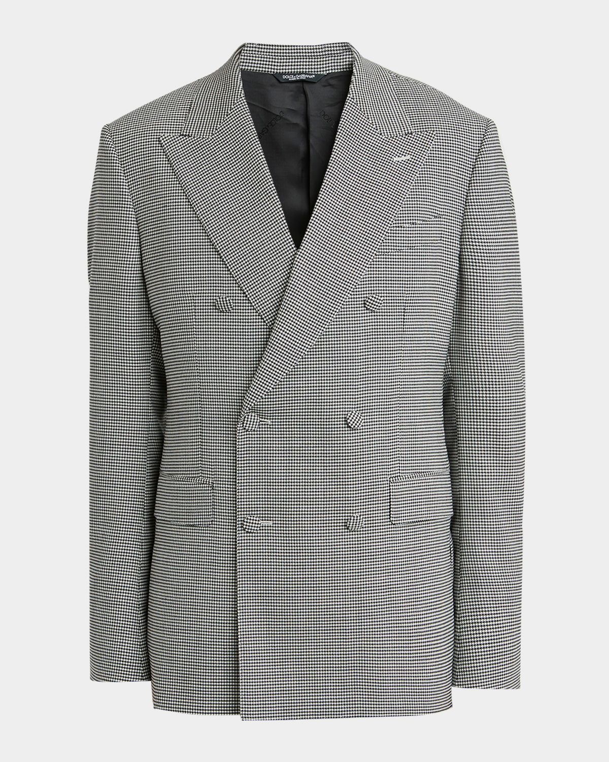 Men & apos;s Micro-Houndstooth Double-Breasted Sport Coat