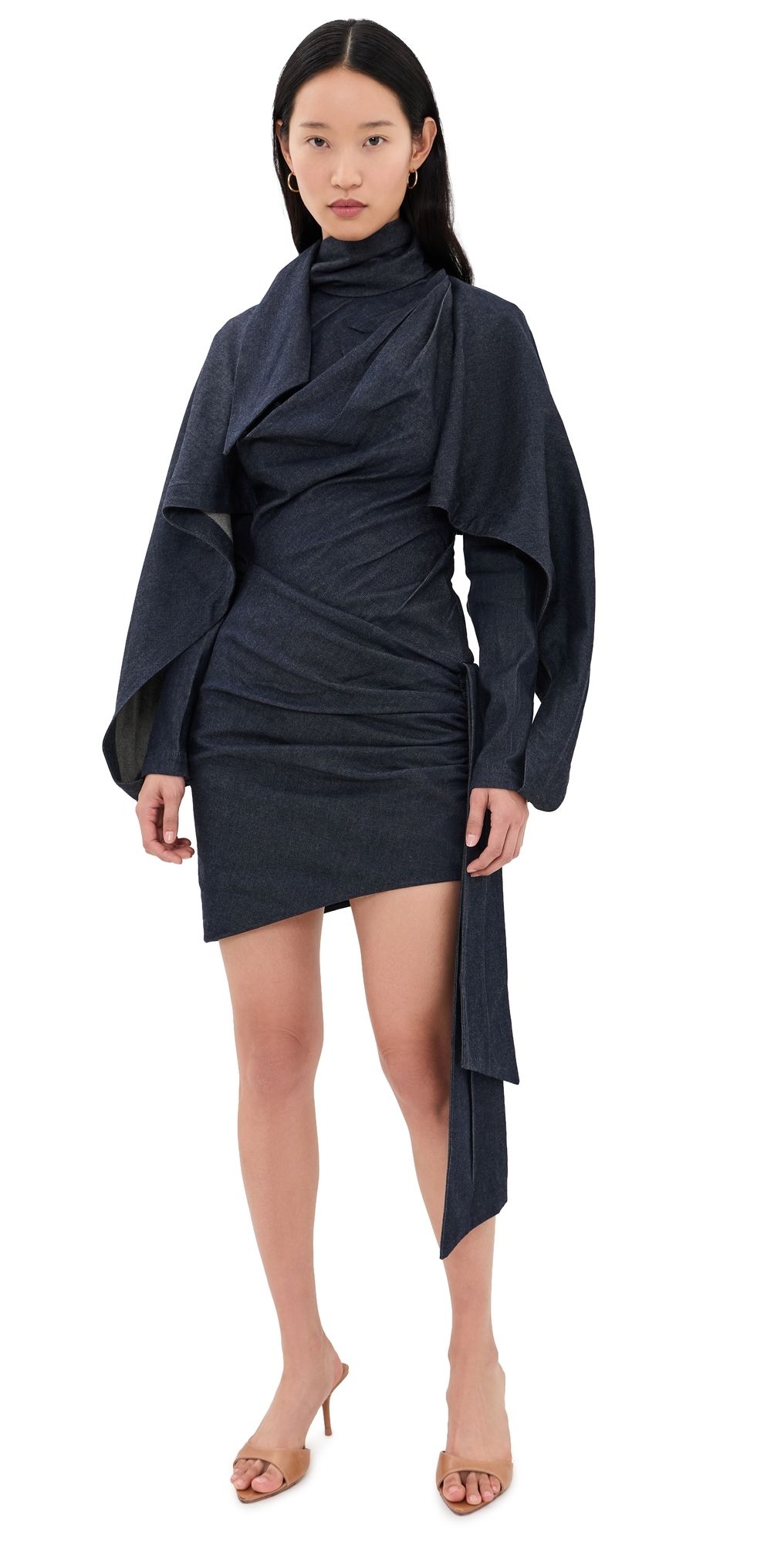 Zimmermann Valiant Draped Denim Mini Dress Night Sky 3