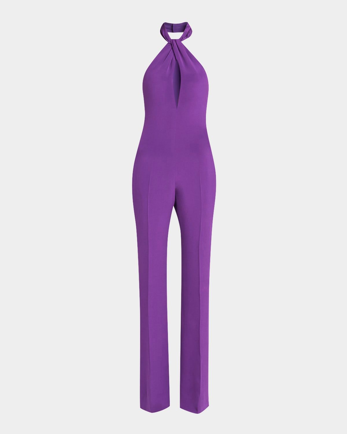 Silk Sable Halter Bootcut Jumpsuit