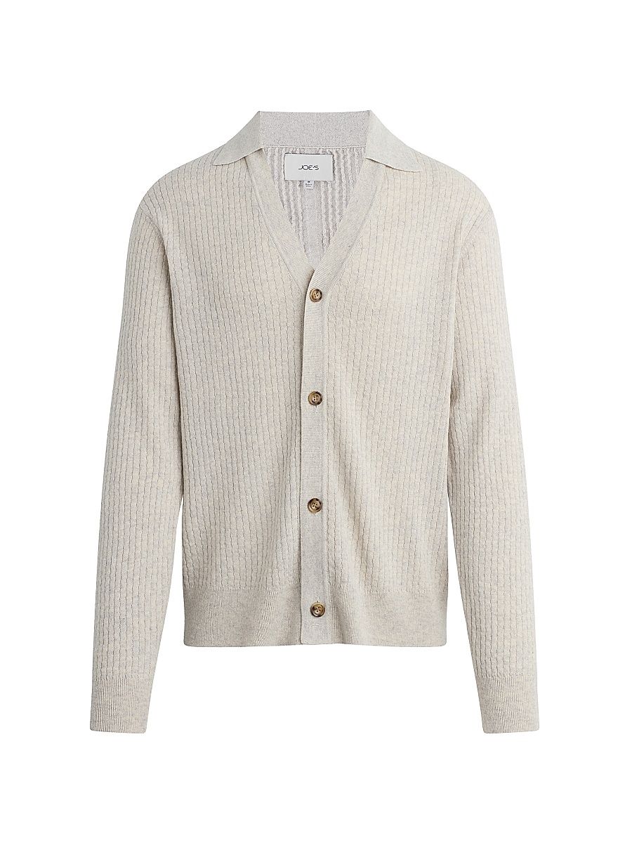 Men's Rib-Knit Cardigan - Quartz - Size XXL