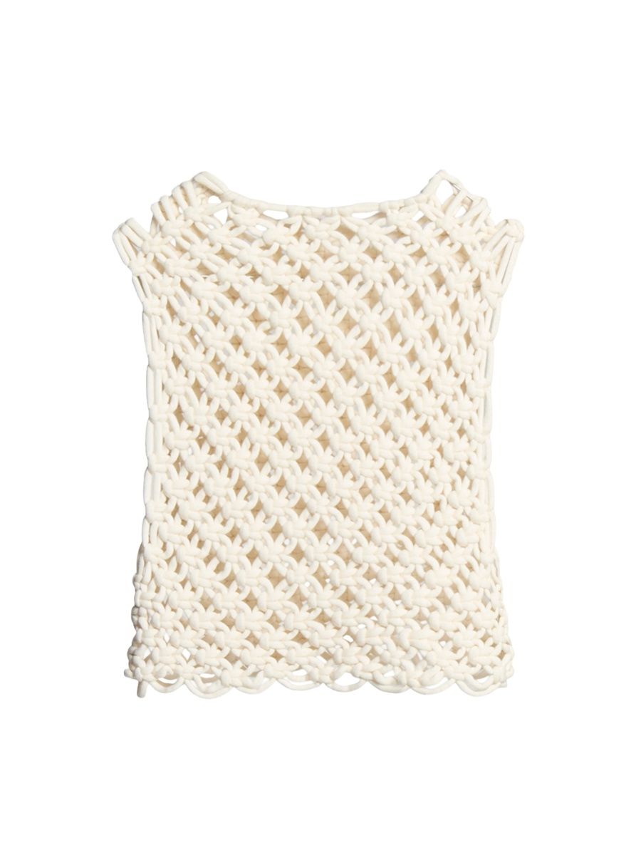 ALAÏA Women's Square Woven Top - Blanc Naturel - Size 6