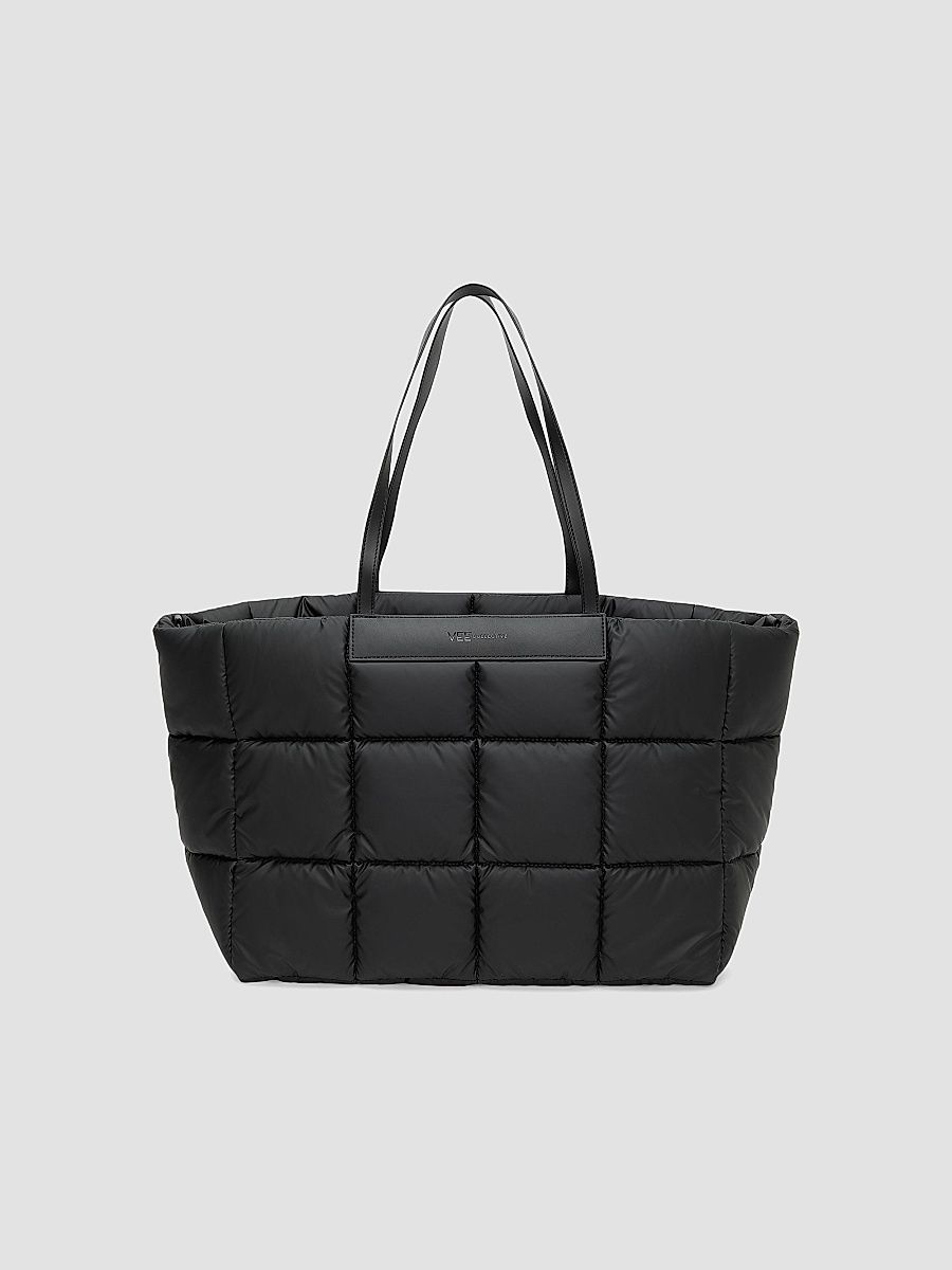 Women's Porter Marche Quilted Nylon Tote Bag - Matte Black
