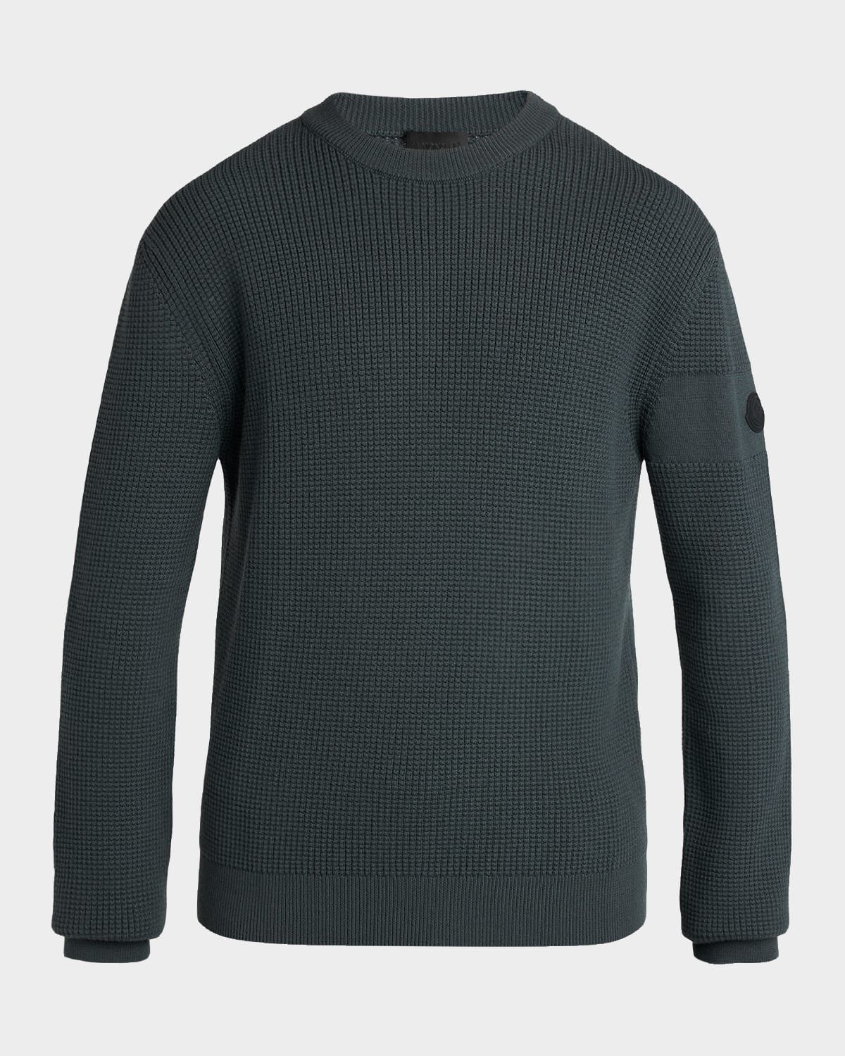 Men & apos;s Wool Waffle-Knit Crewneck Sweater