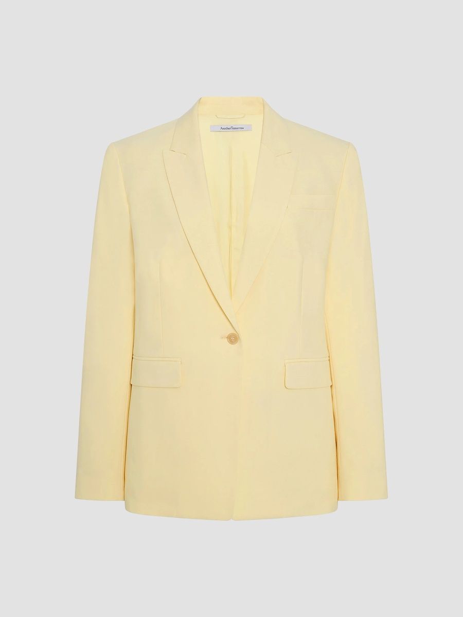 Another Tomorrow Women's Single Button Jacket - Sunlight - Size 8