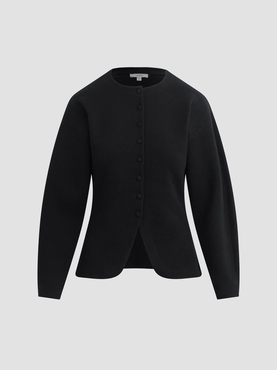 Joe's Jeans Women's Emelie Barrel-Sleeve Cotton-Cashmere Cardigan - Black - Size Large