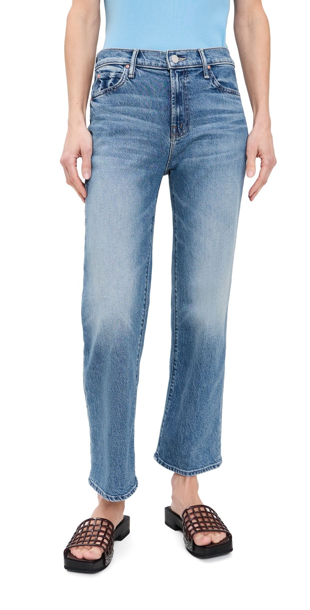 MOTHER Petite Lil Kick It Ankle Jeans Birds Gone Wild 28