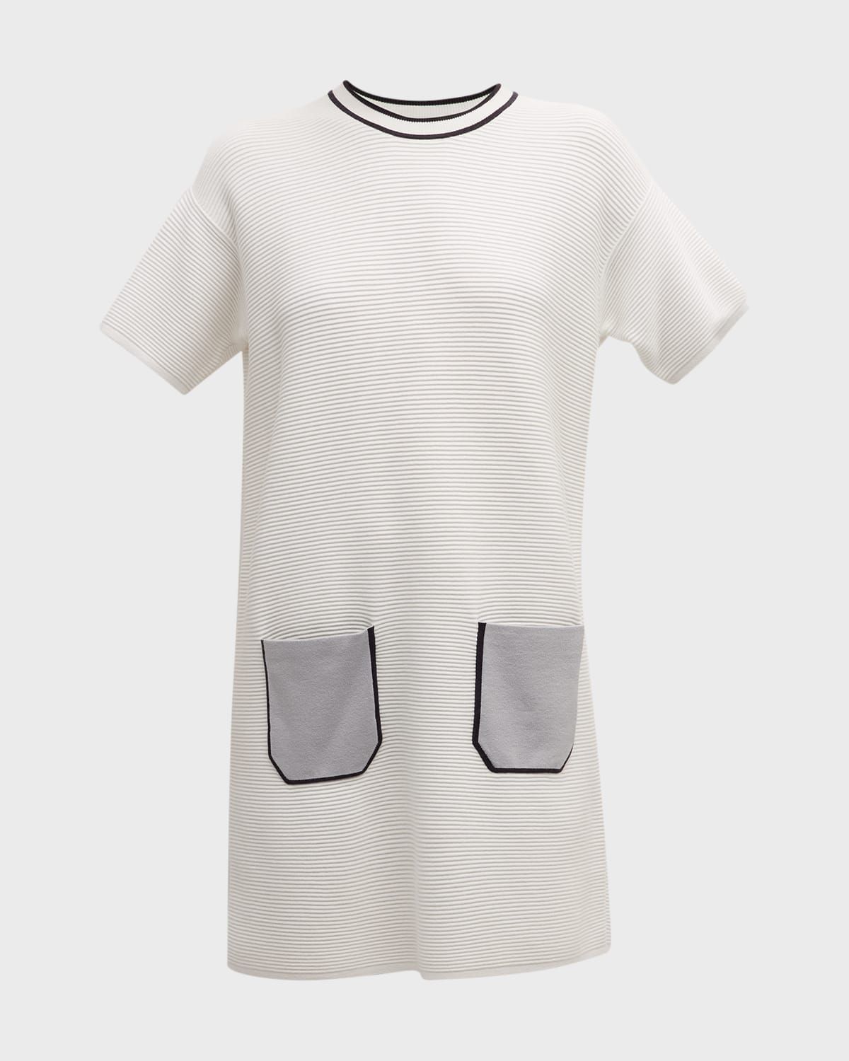 Ribbed Short-Sleeve T-Shirt Dress