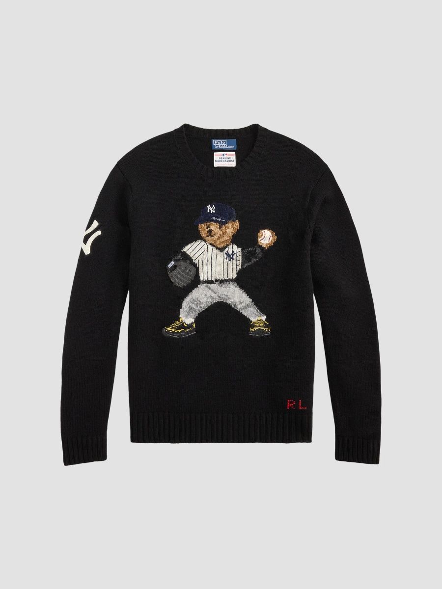 Polo Ralph Lauren Men's Polo Bear x New York Yankees Cotton Sweater - Polo Black Multi - Size Large