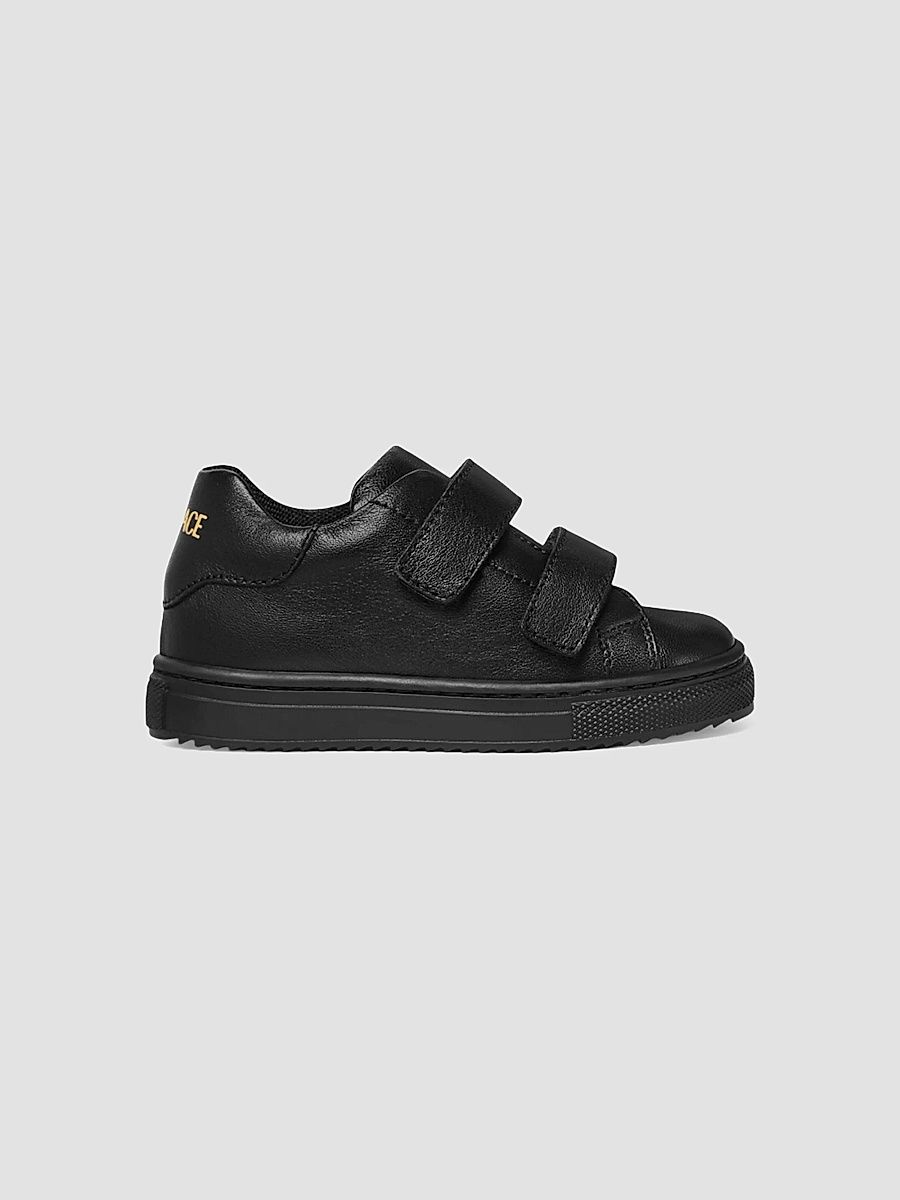 Versace Boy's Boy's Logo Leather Sneakers - Black - Size 4.5 (Child)