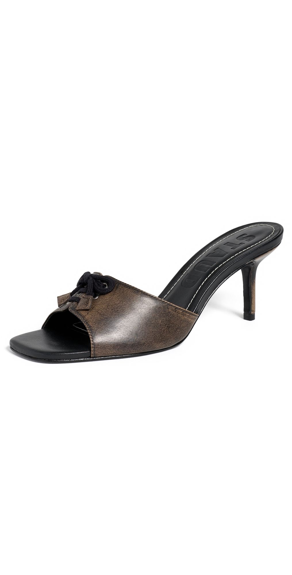 STAUD Blake Mules Black Distressed 39