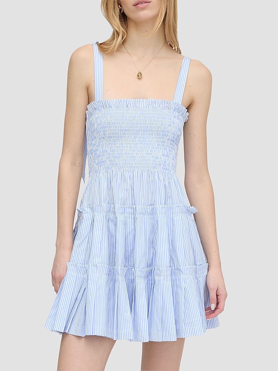 Women's The Ribbon Charlotte Nap Dress - Blue White Stripe - Size XXL