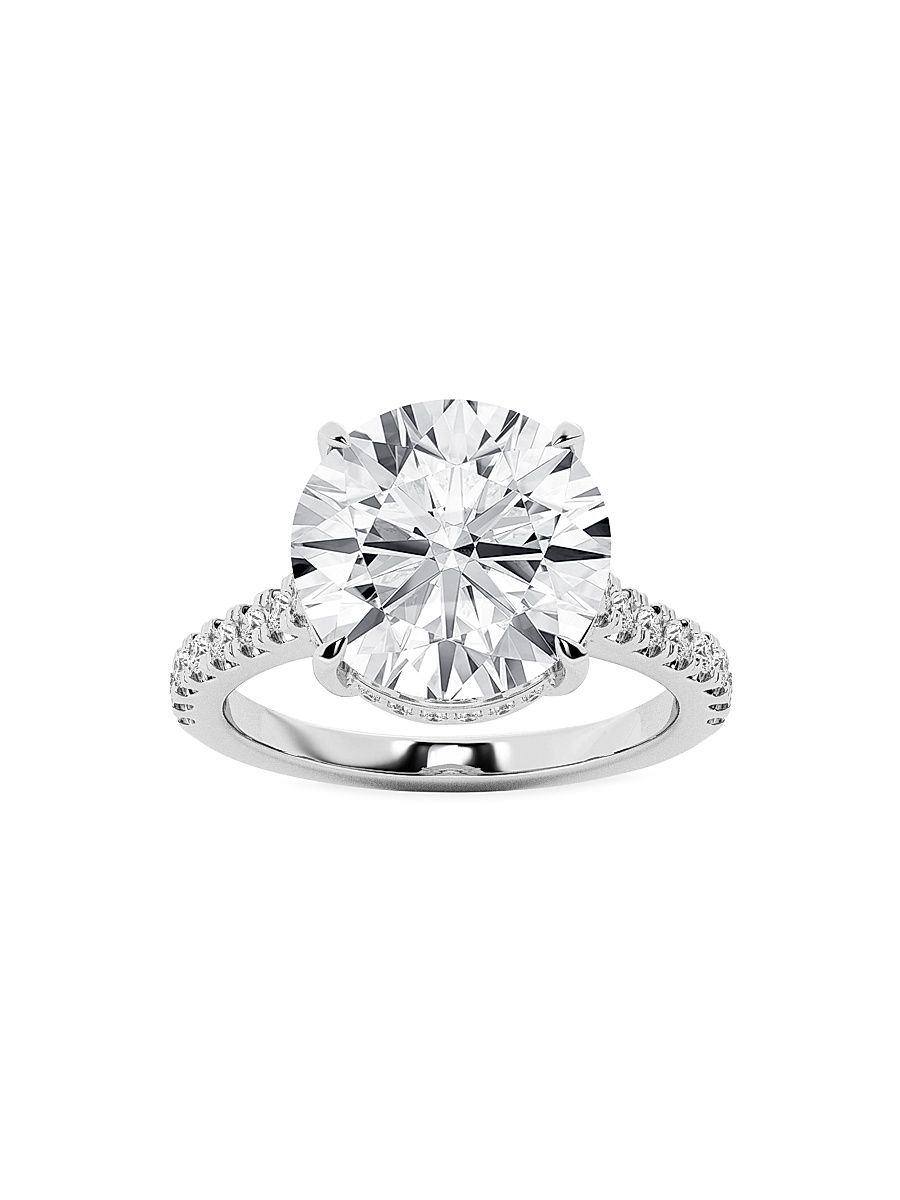 Women's 14K White Gold & 4.5ct Lab-Grown Diamond Engagement Ring - White - Size 7