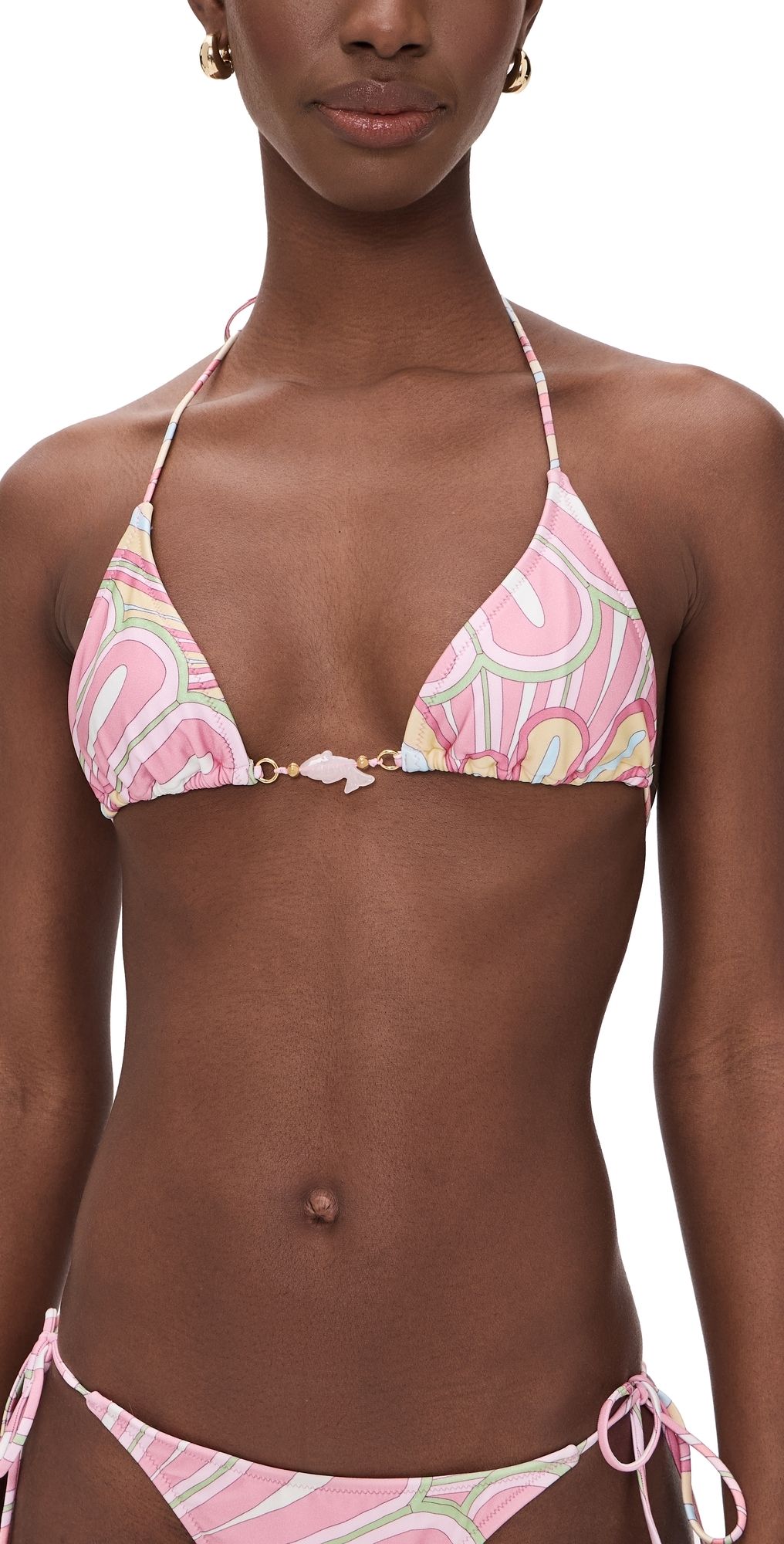 Shani Shemer Lenora Bikini Top Pink Flower Print L