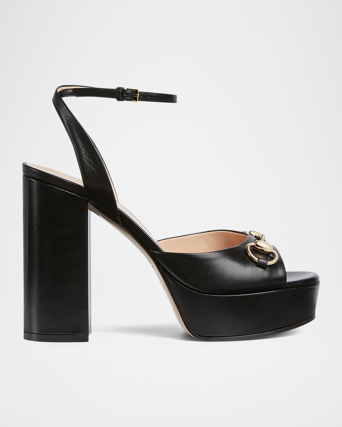 Leather Horsebit Platform Sandals