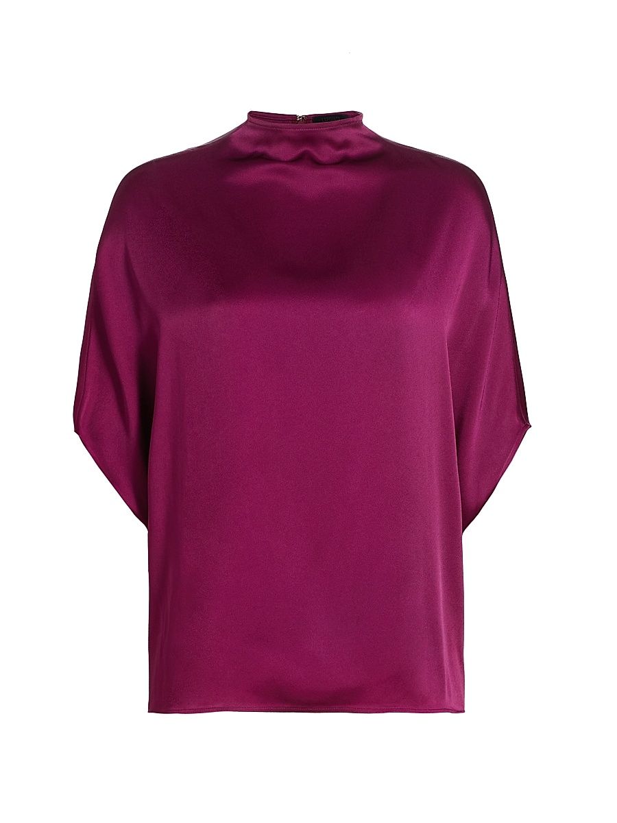 Women's Satin Cape T-Shirt - Berry - Size XS