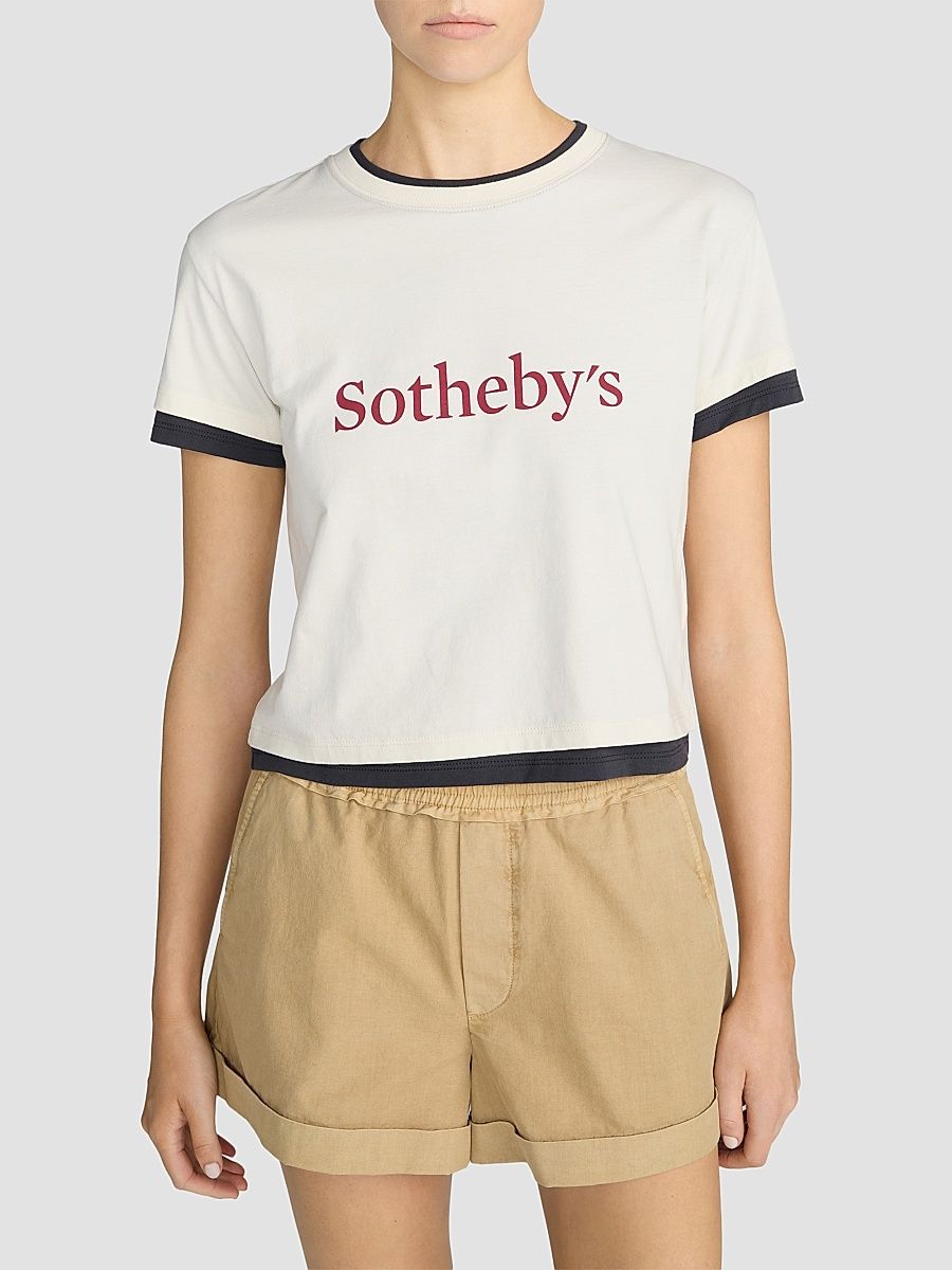 Women's FRAME x Sotheby's Layered Cotton T-Shirt - Cream Multi - Size XL