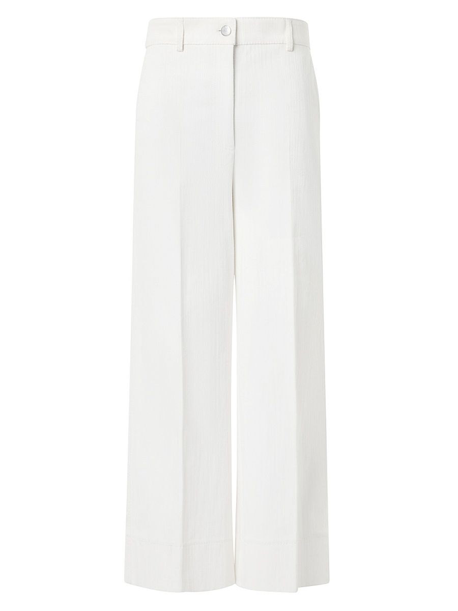 Women's Chiara Stretch-Denim High-Rise Wide-Leg Pants - Cream - Size 2