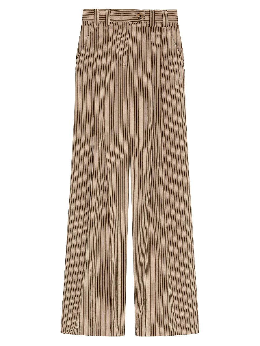 Women's Shiny Viscose Palazzo Trousers - Hazelnut Brown - Size 12