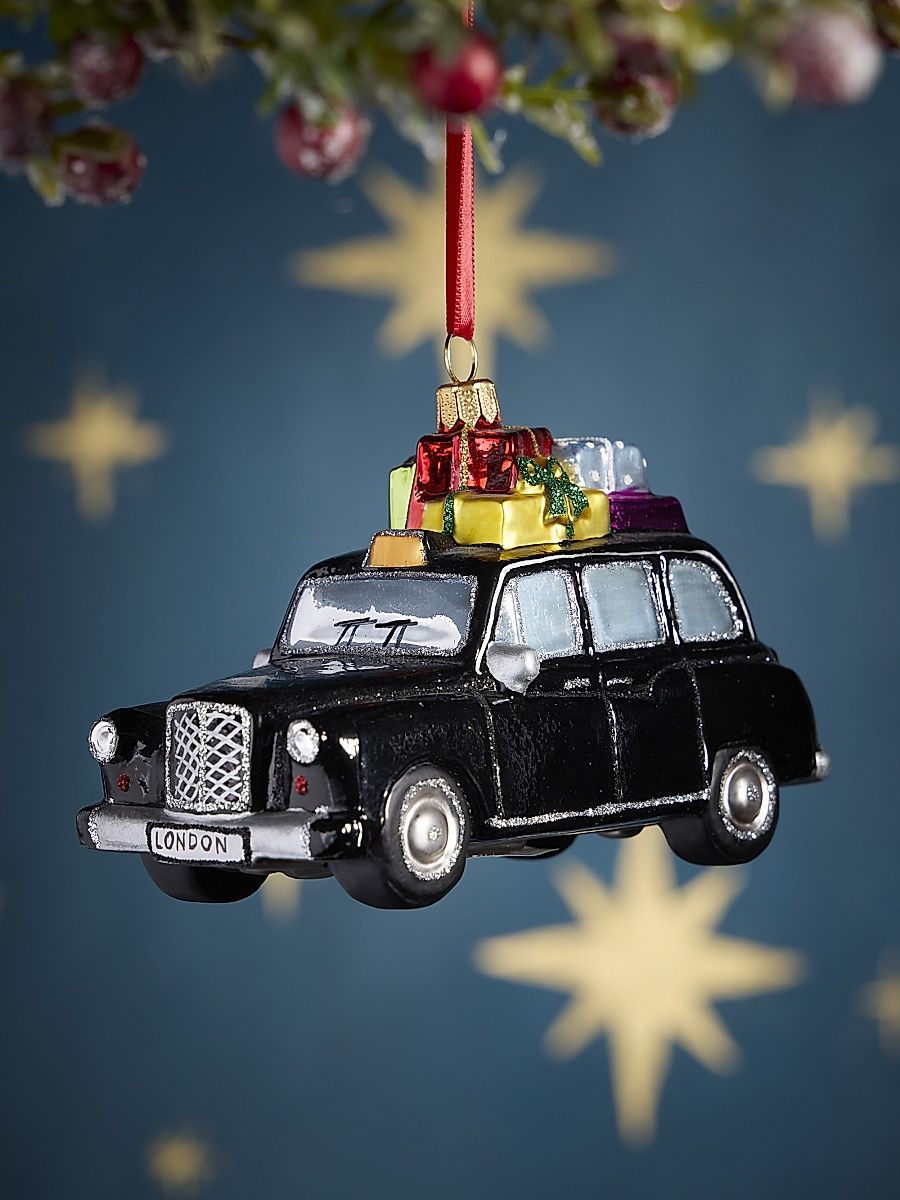 London Taxi Glass Ornament