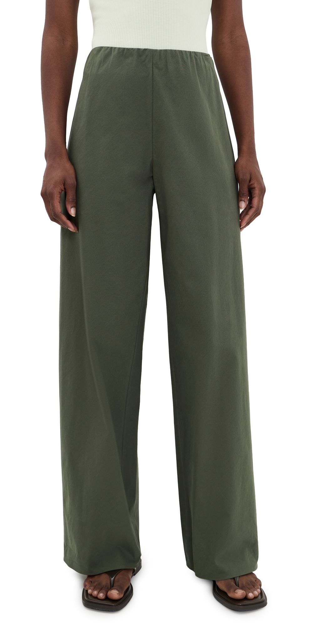 Vince Colette High Waist Cotton Twill Bias Pants Pine Grove XL