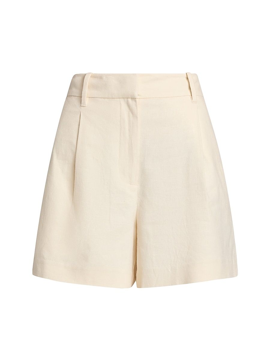 Women's Jodi Linen-Blend Shorts - Cream - Size 14