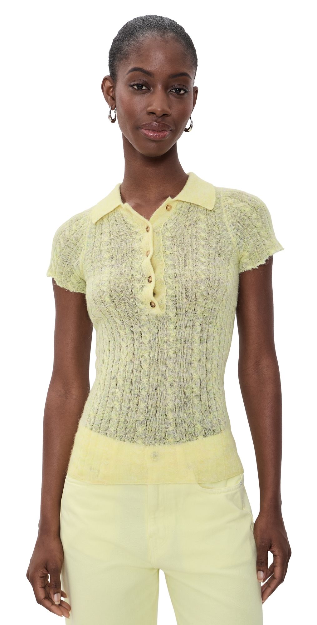 HAIKURE Laurie Knit Top Lime M