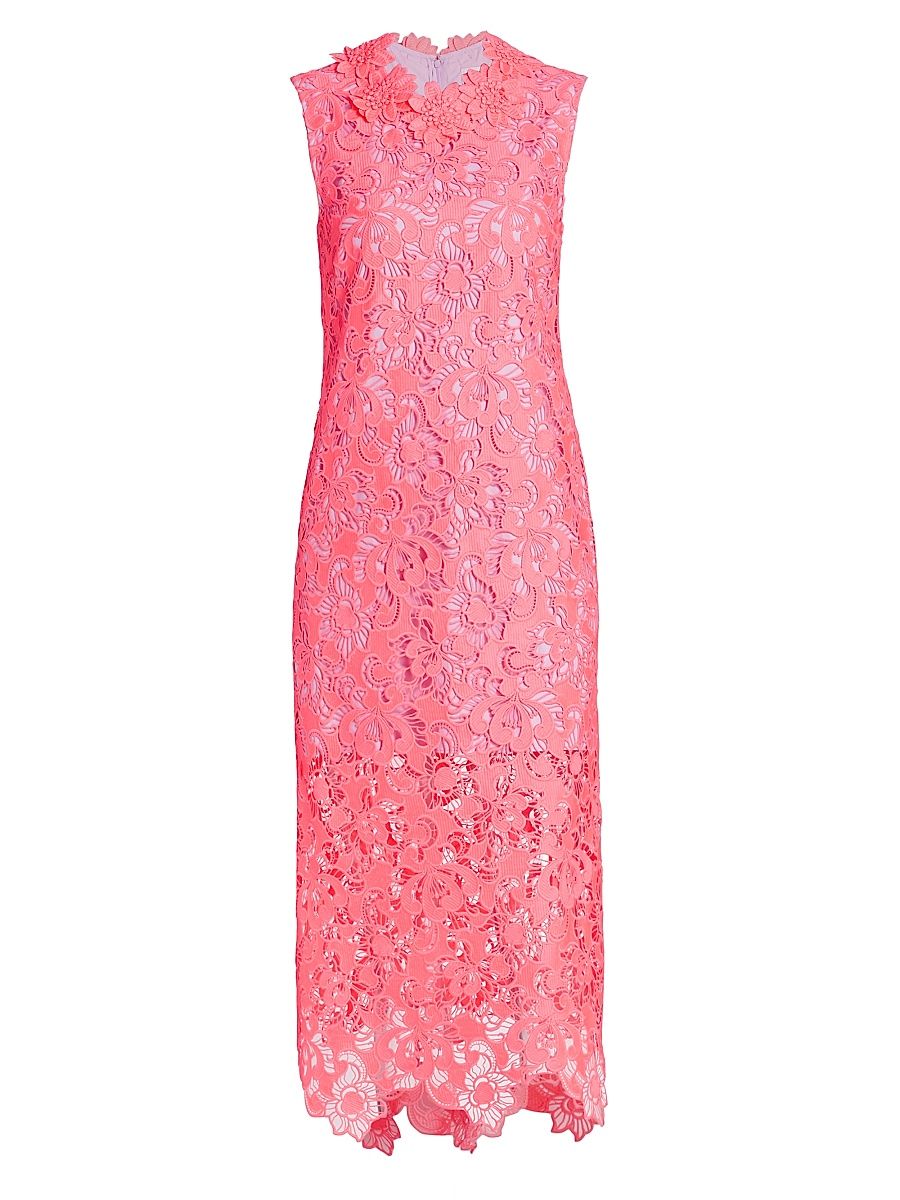 Women's Mallie Lace Midi-Dress - Volt Pink - Size XS