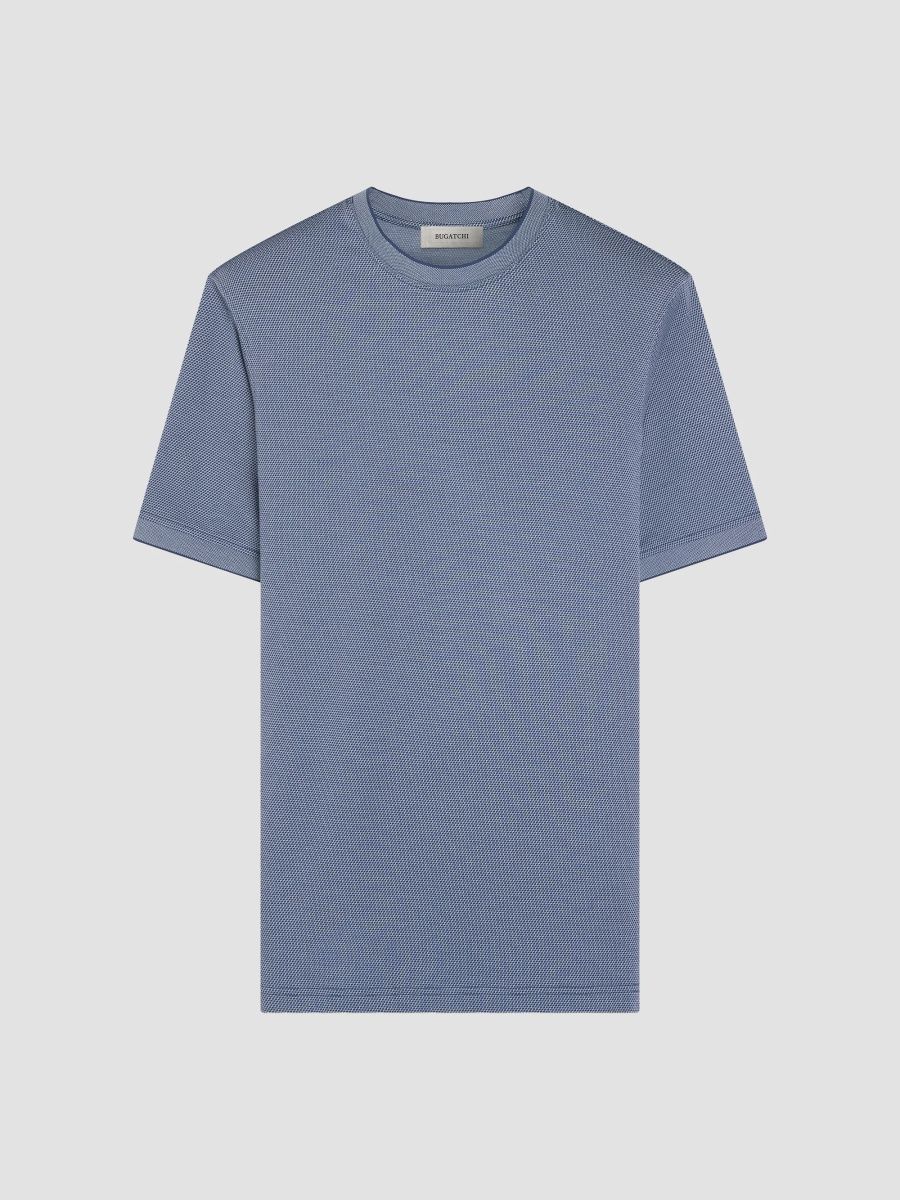 Bugatchi Men's Mercerized Cotton Crewneck T-Shirt - Indigo - Size Medium