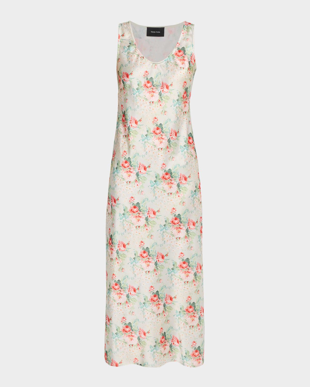 Scoop-Neck Satin Maxi Camisole Dress