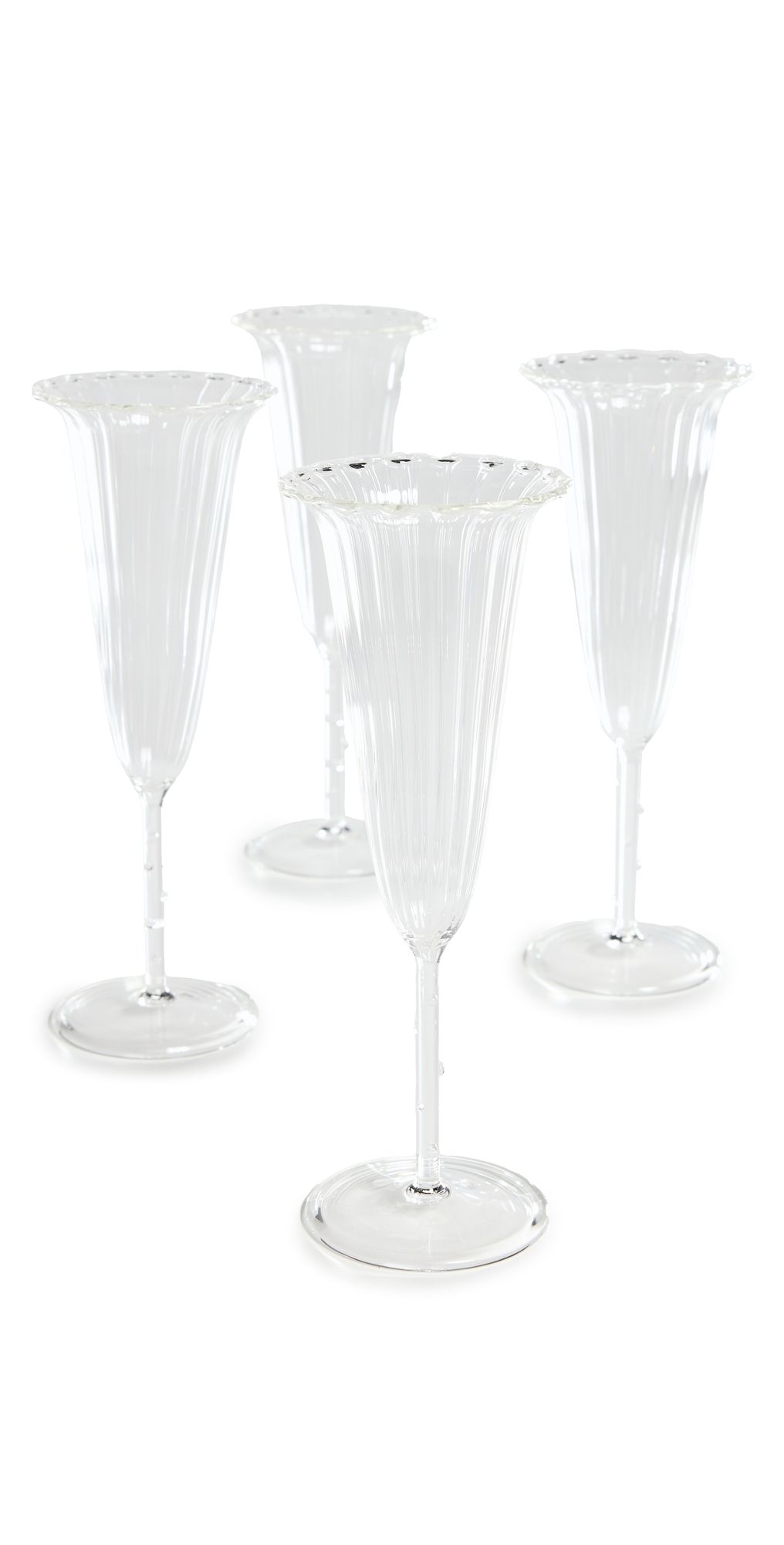 Sophie Lou Jacobsen Set of 4 Angel Flute Glasses Clear One Size