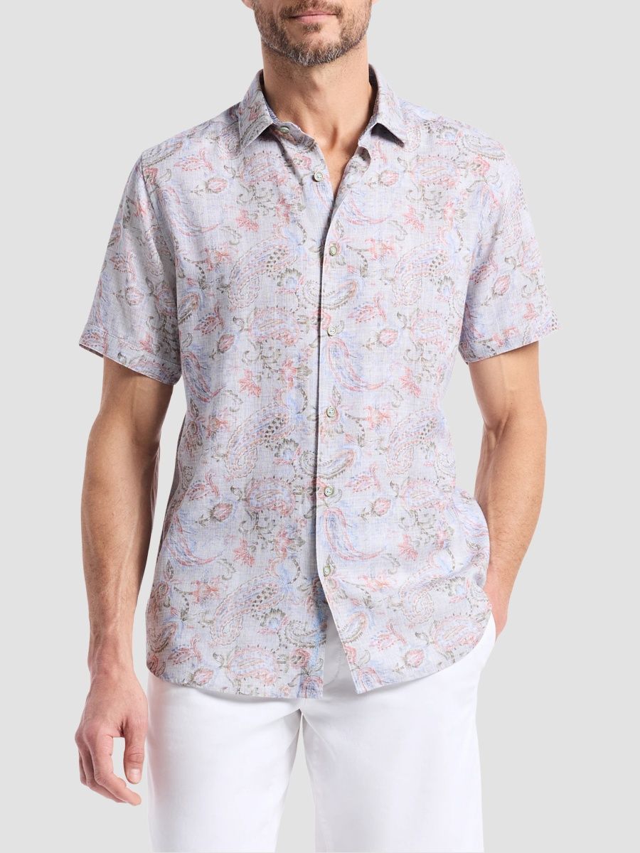 Robert Graham Men's Windsong Floral Short-Sleeve Shirt - Multi - Size Small
