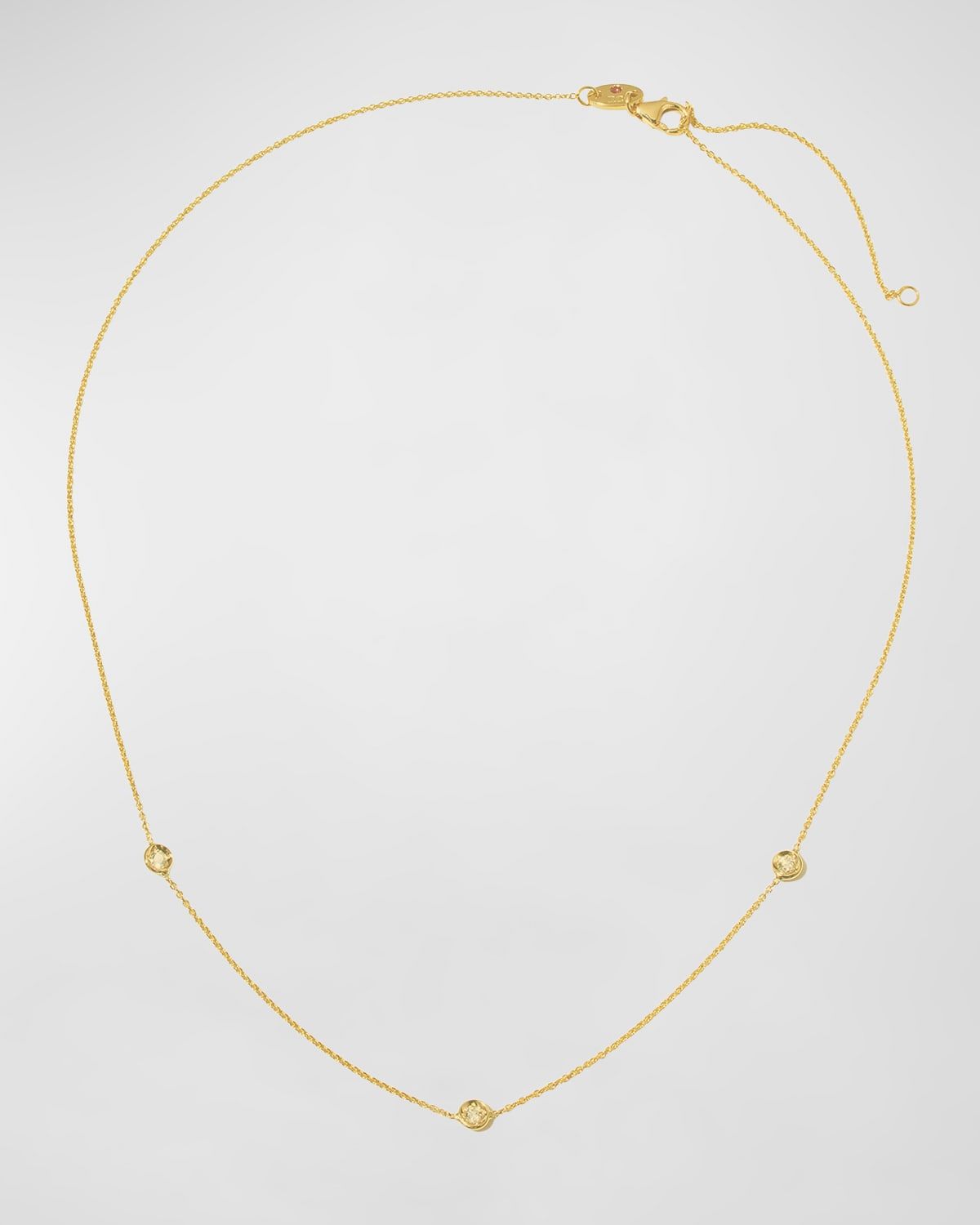 18k White & Yellow Gold 3-Diamond Necklace