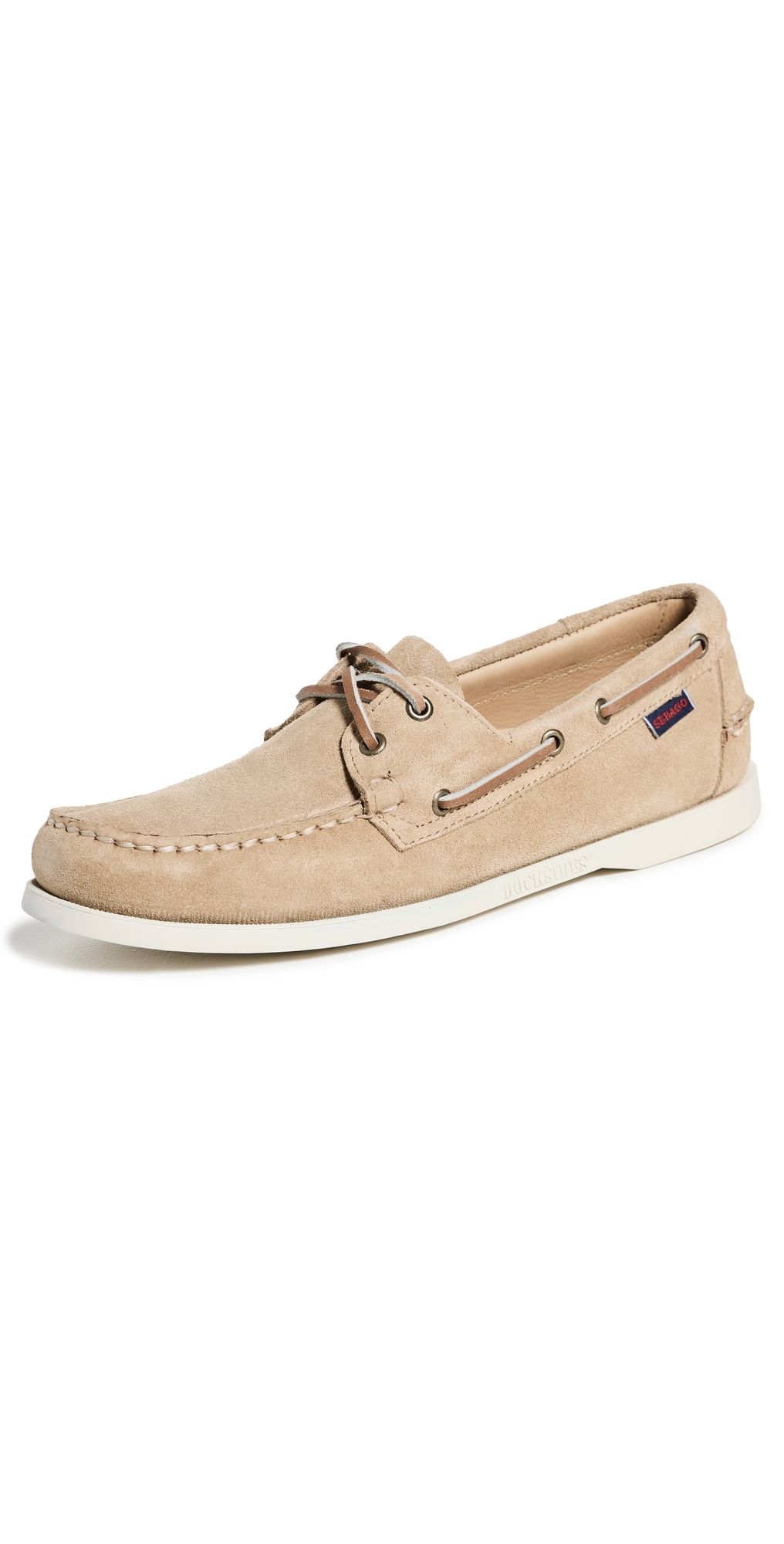 Sebago Portland Flesh Out Suede Boat Shoes Beige Camel - Beige Taffy 9.5