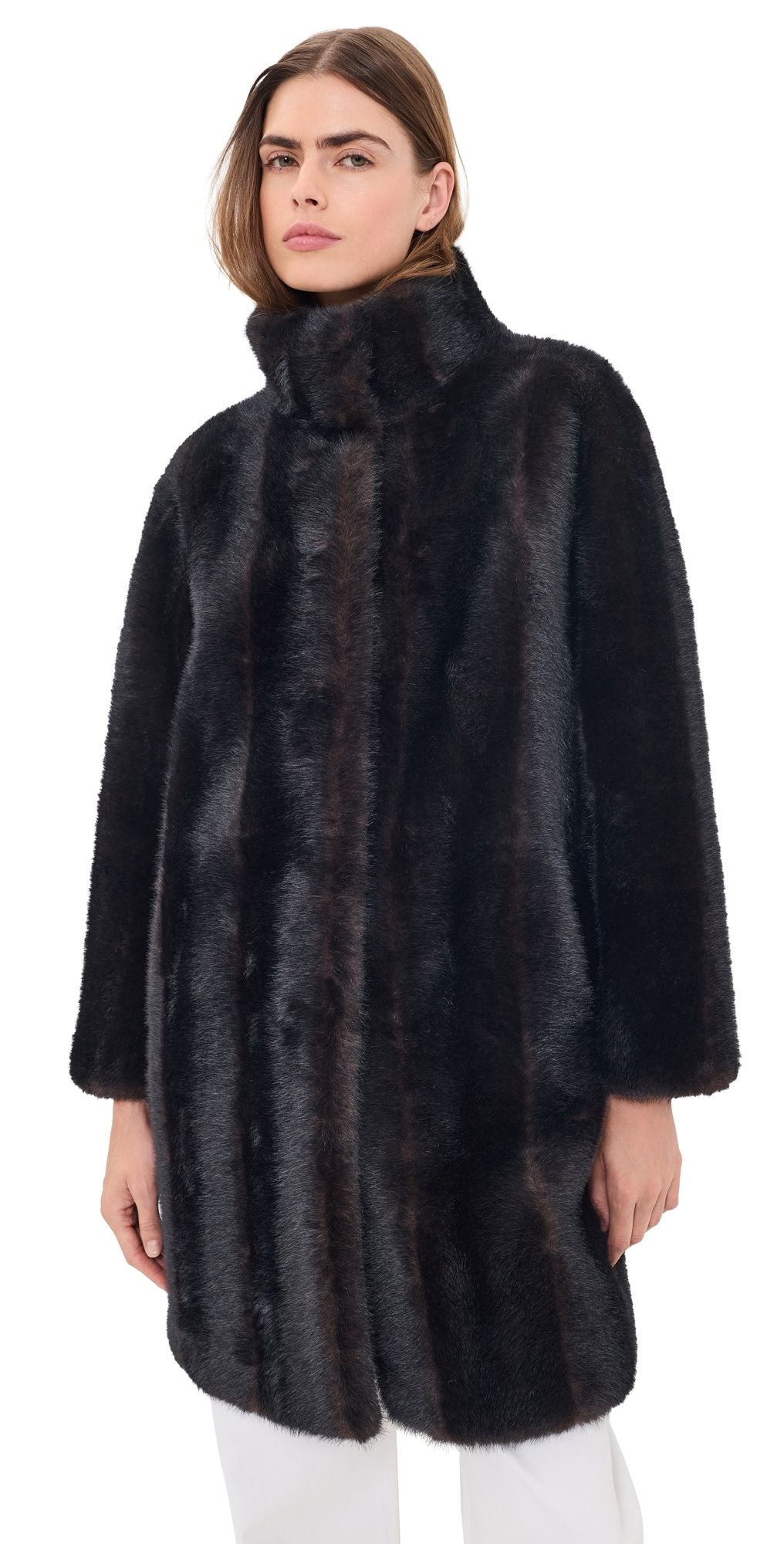 Apparis Blair Shaved Mink Coat Noir Multi L
