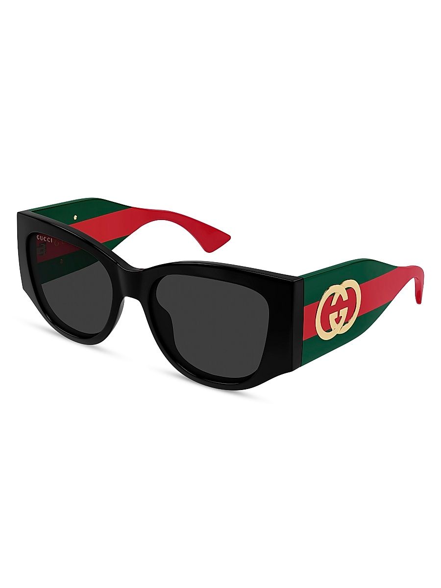 Women's New Pop Web 55MM Square Sunglasses - Red Green Black