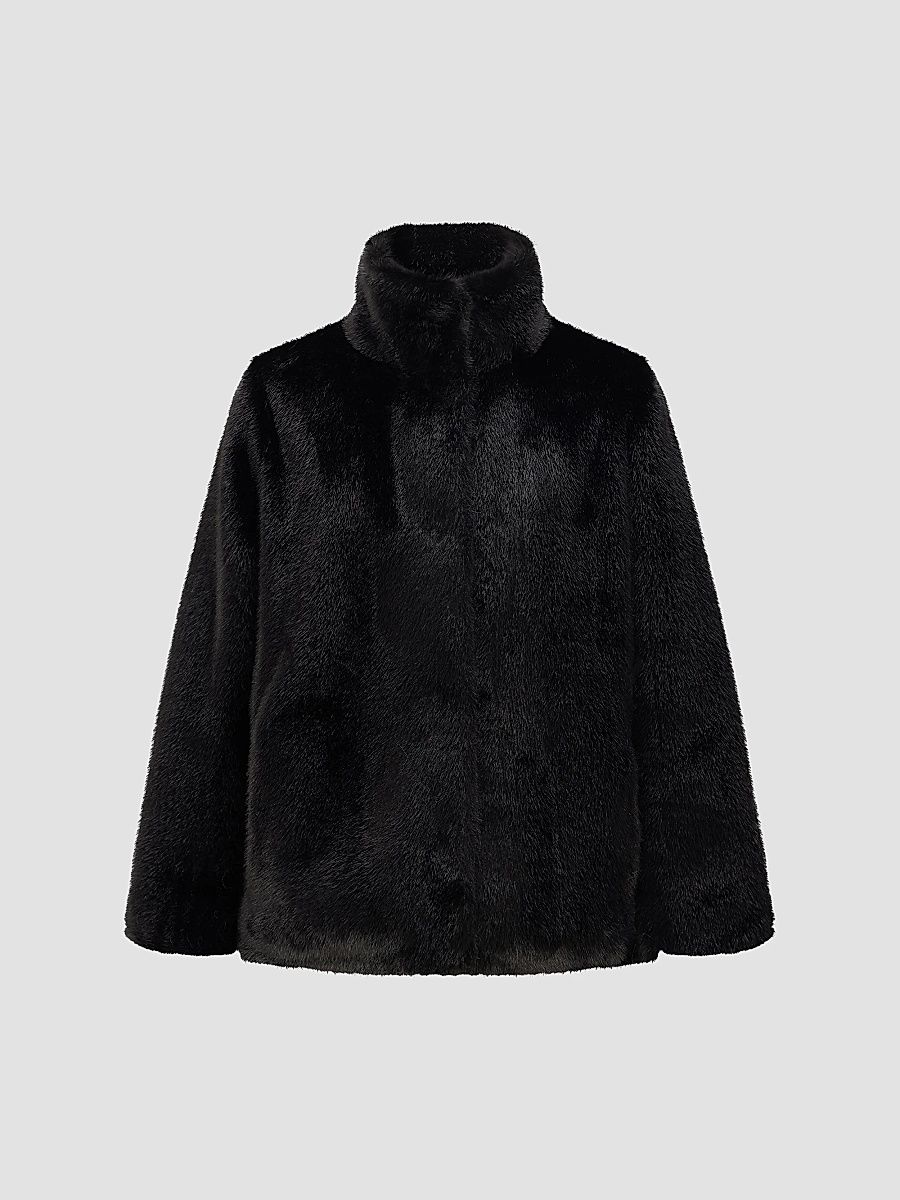 Lyla Grant Women's Faux Fur Mink Reversible Jacket - Black - Size XS