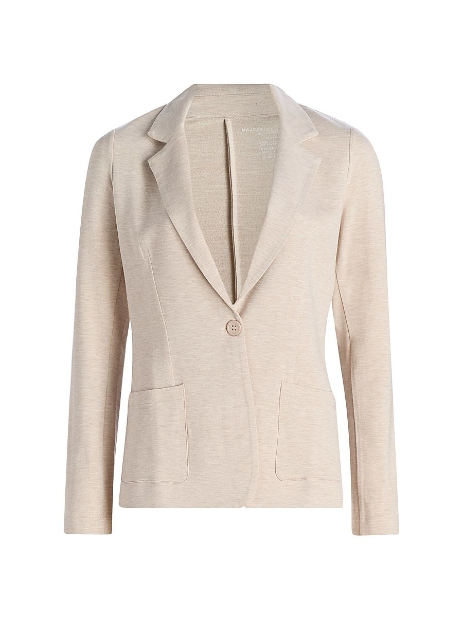 Women's French Terry Blazer - Ecru Chine - Size XS