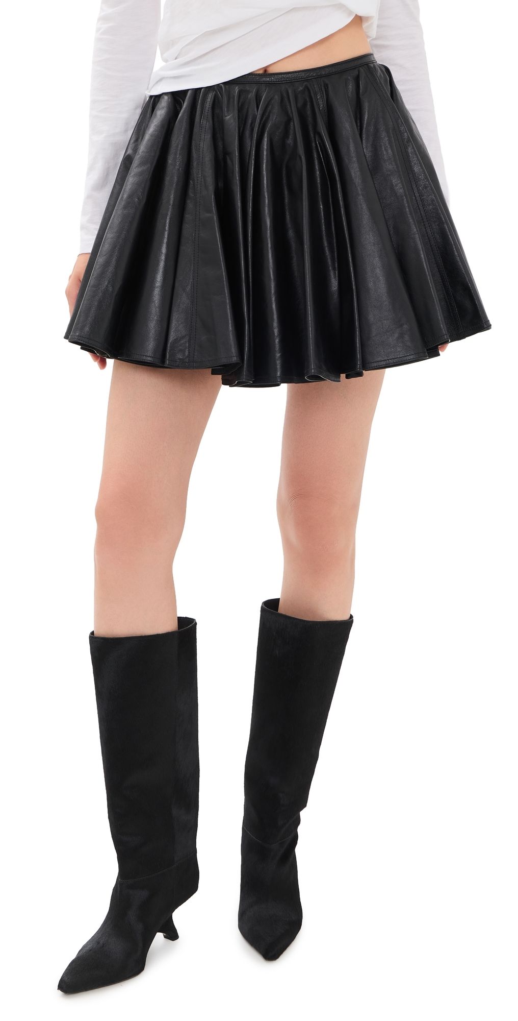 HAIKURE Ziggy Silky Leather Skirt Black S