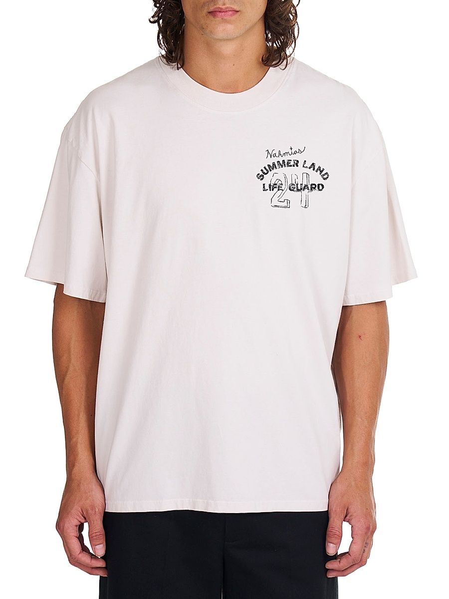 Men's Life Guard Script Boxy T-Shirt - White Jersey - Size XXL