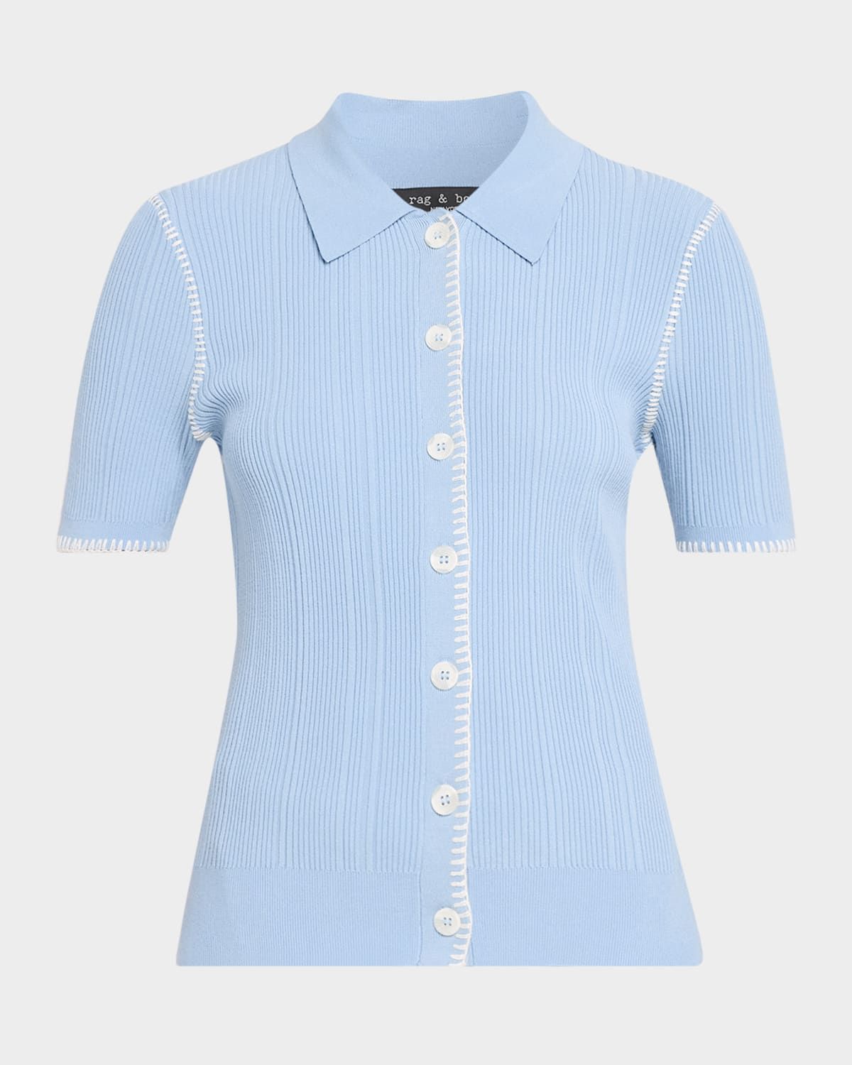 Harper Ribbed Short-Sleeve Cardigan