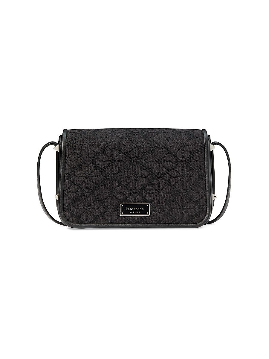 Women's Spade Flower Jacquard Crossbody Bag - Black Multi