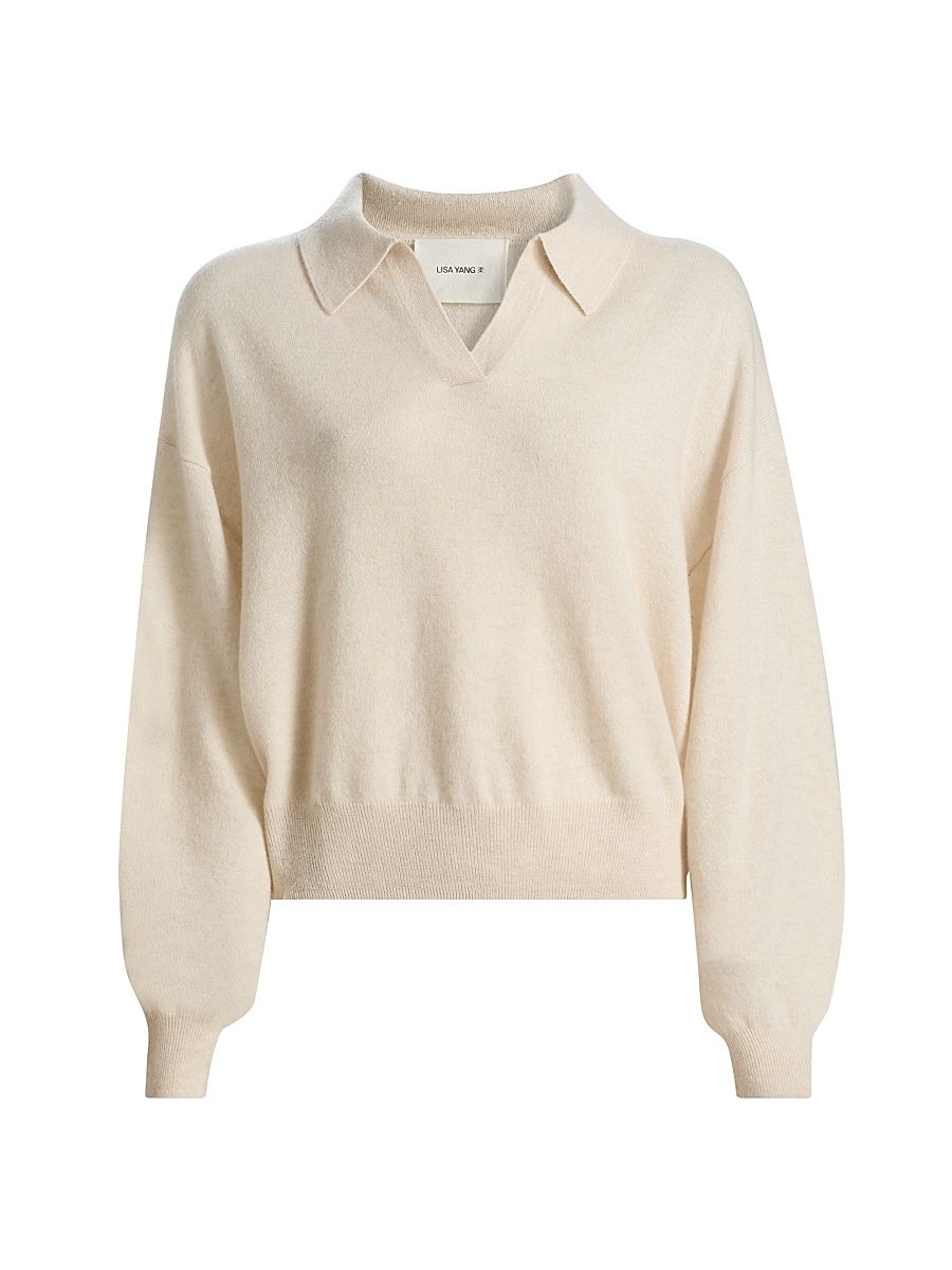 Women's Katriel Cashmere Open Collar Sweater - Oat - Size Medium